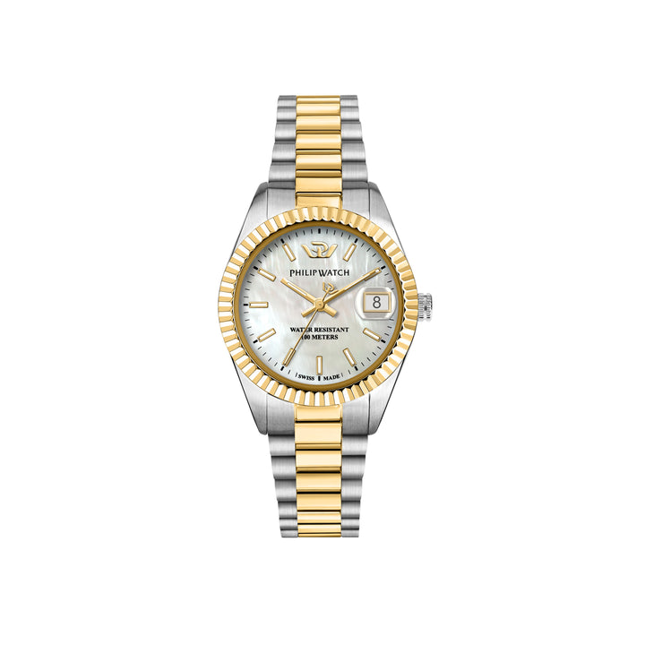 Philip Watch Caribe Urban Lady R8253597669 - Swiss Made Dameshorloge - 28 MM - Zilver/Goud