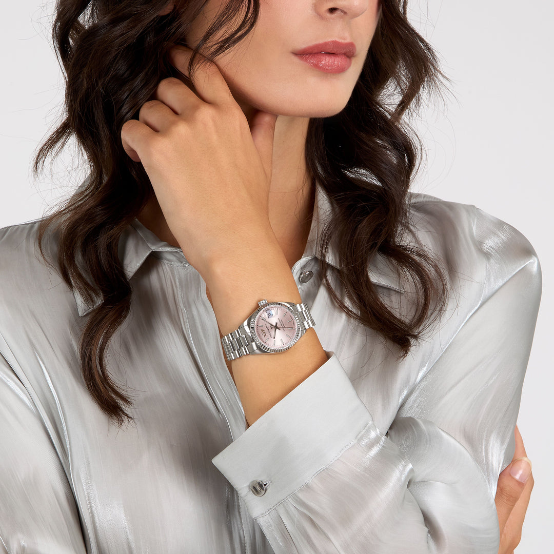 Philip Watch Caribe Urban R8253597678 - Swiss Made Dameshorloge - 31 MM - Zilver/Roze