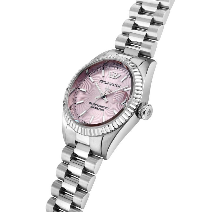 Philip Watch Caribe Urban R8253597678 - Swiss Made Dameshorloge - 31 MM - Zilver/Roze