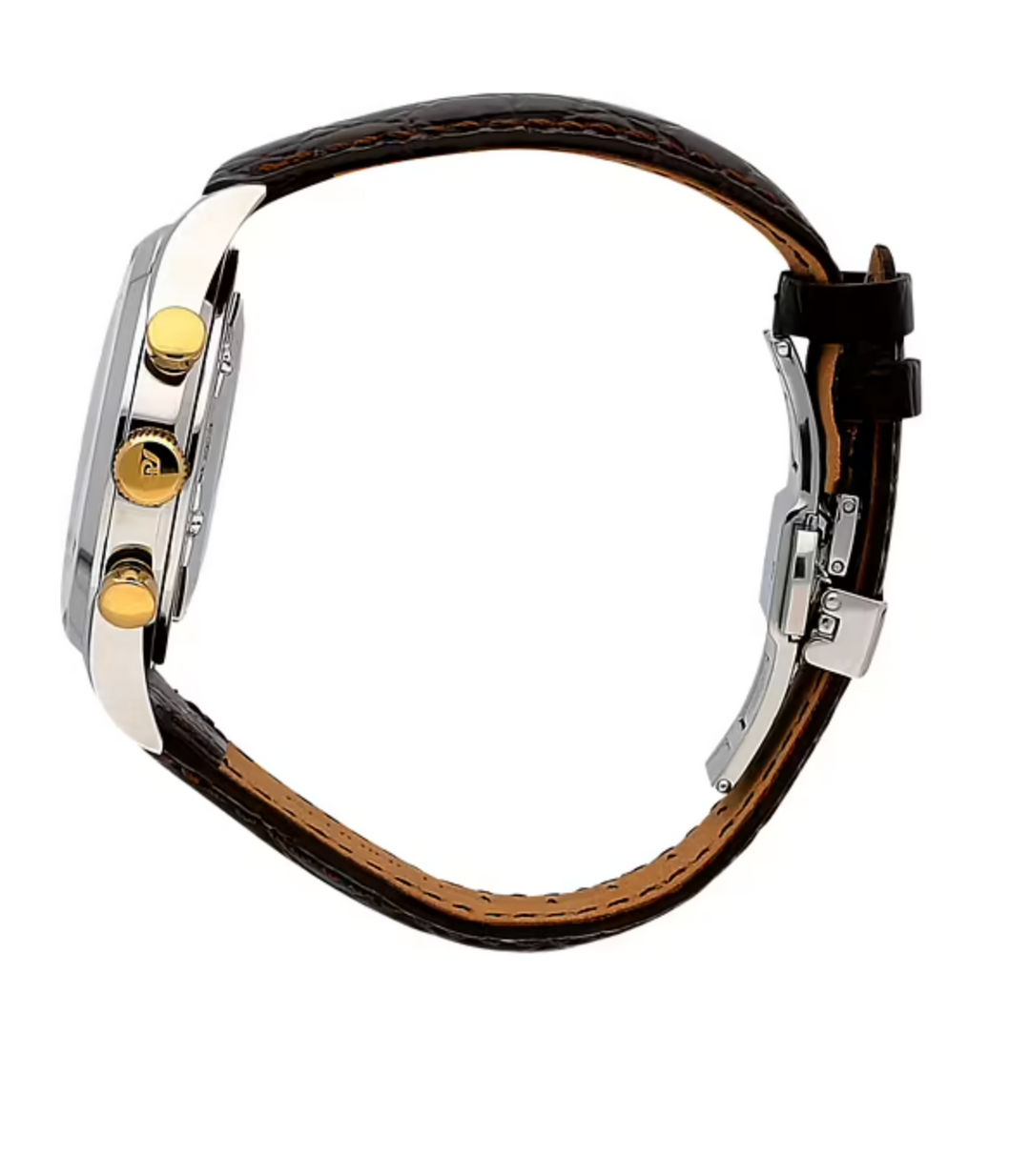 Philip Watch Collezione Sunray R8271908009 - Swiss Made Chronograaf Herenhorloge - Zilver/Goud - Bruine Leren Band 49.2×39 MM