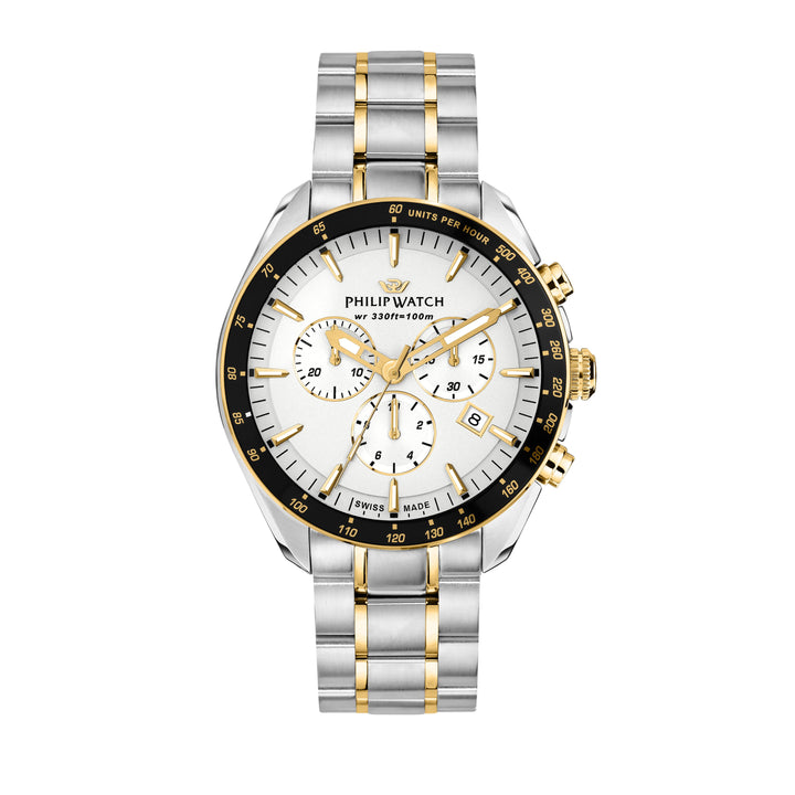 Philip Watch Blaze Sport R8273995016 - Chronograaf Swiss Made Herenhorloge - 42 MM - Zilver/Goud/Zwart