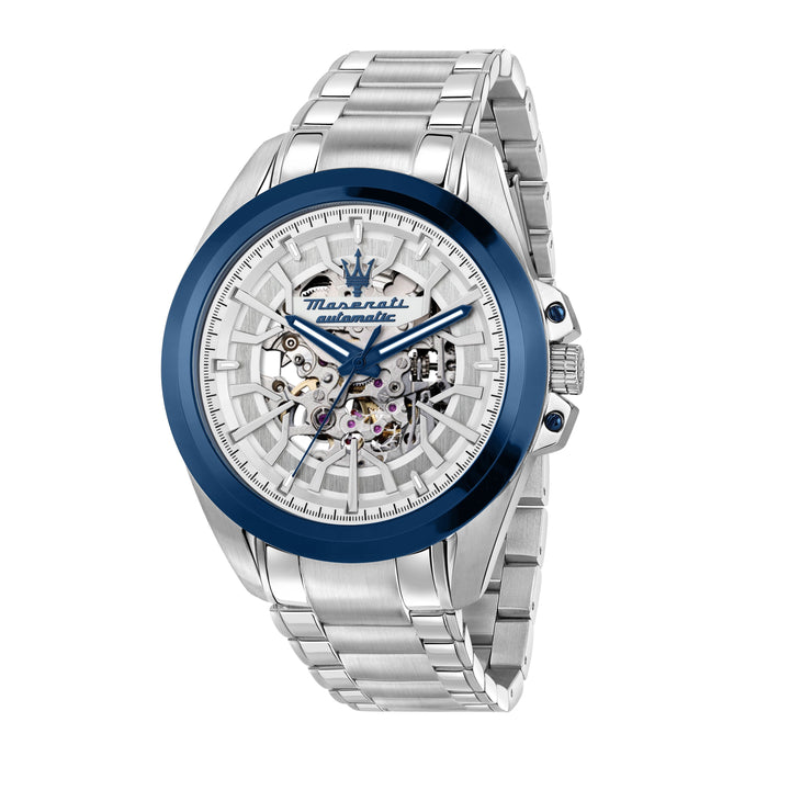 Maserati Traguardo watch R8823112006 - Automatisch Herenhorloge - 43 MM - Zilver/Blauw/Wit