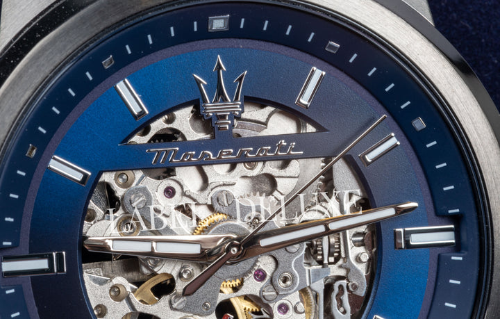 Maserati Successo watch R8823121002 - Automatisch Herenhorloge - 44 MM - Gunmetal Blauw