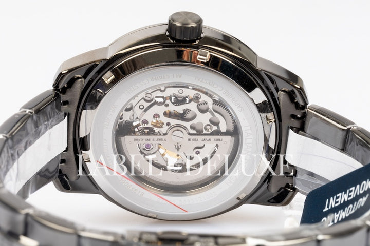 Maserati Successo watch R8823121002 - Automatisch Herenhorloge - 44 MM - Gunmetal Blauw