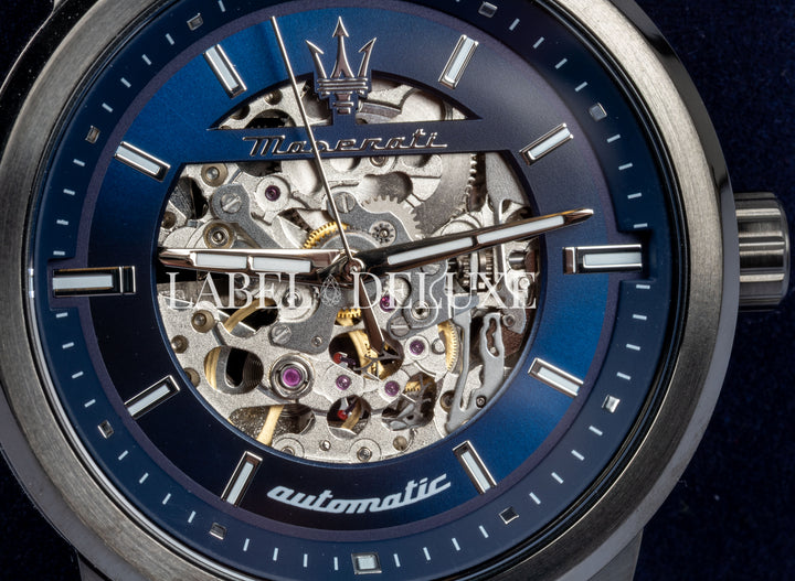 Maserati Successo watch R8823121002 - Automatisch Herenhorloge - 44 MM - Gunmetal Blauw