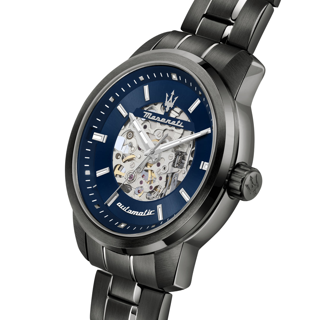 Maserati Successo watch R8823121002 - Automatisch Herenhorloge - 44 MM - Gunmetal Blauw