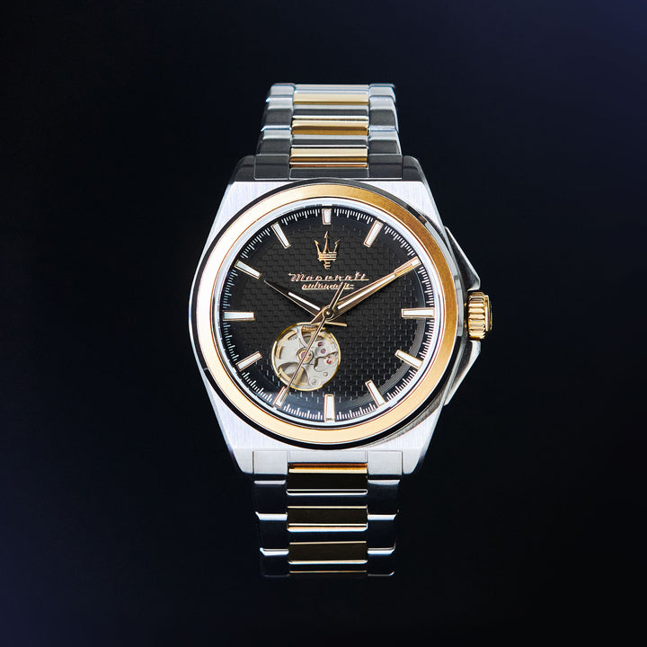 Maserati Velocità R8823152001 - Automatisch Herenhorloge - 41 MM - Zwart Goud Zilver