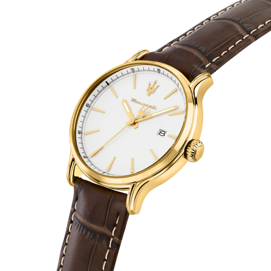 Epoca Slim R8851118018 - Analoog Herenhorloge - Bruin Goudkleurig
