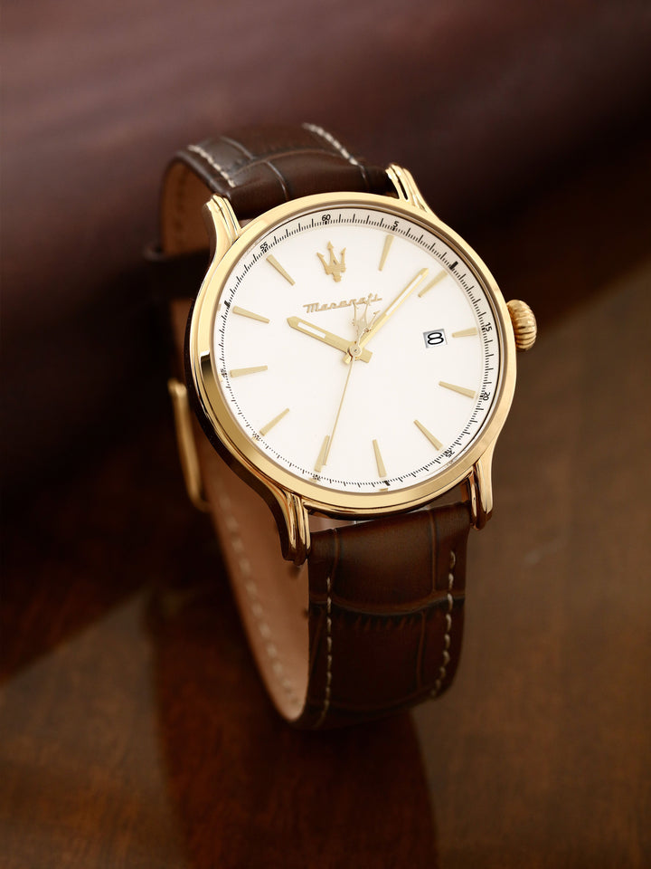 Epoca Slim R8851118018 - Analoog Herenhorloge - Bruin Goudkleurig