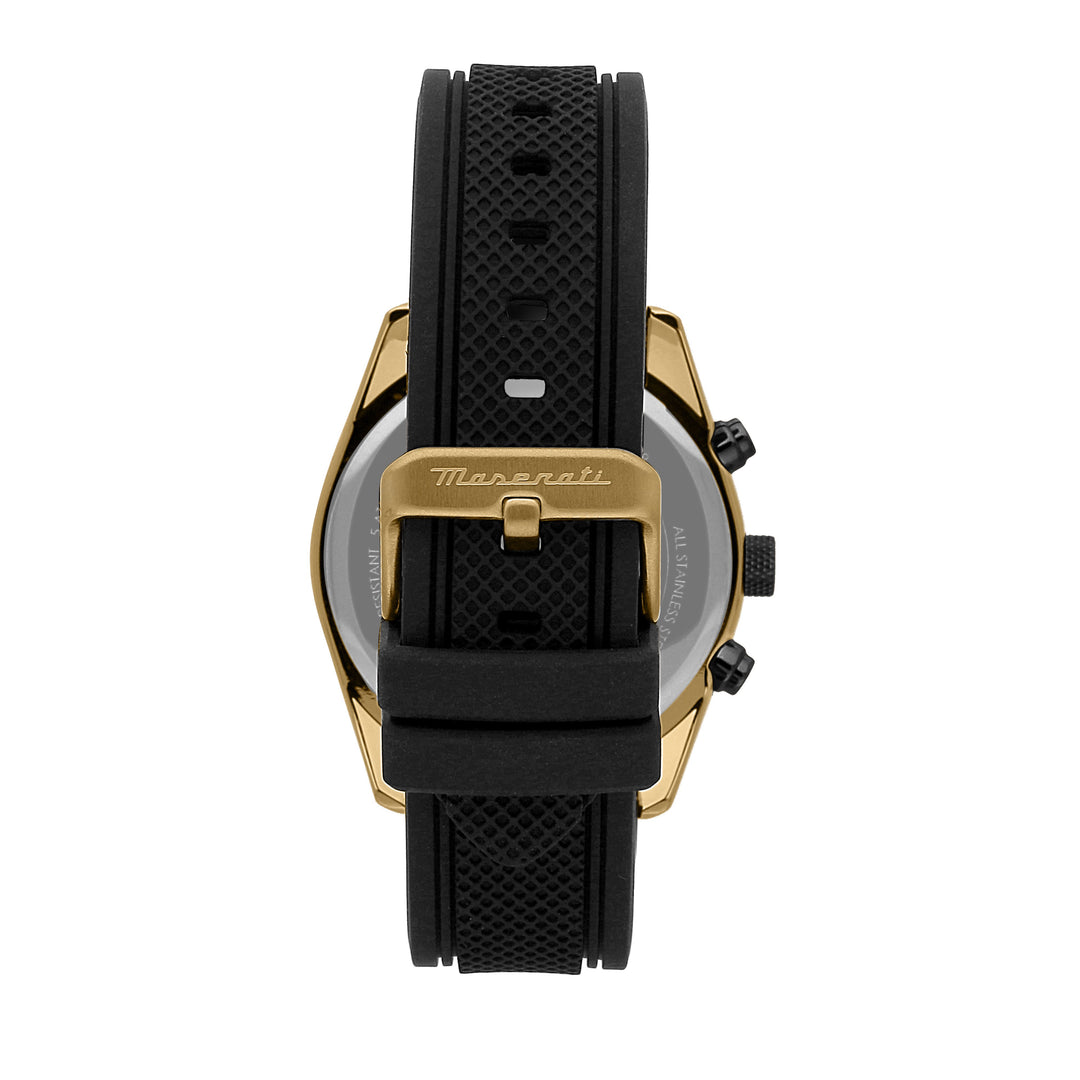 Maserati Attrazione watch R8851151001 - Chronograaf Herenhorloge - 43 MM - Zwart/Goud