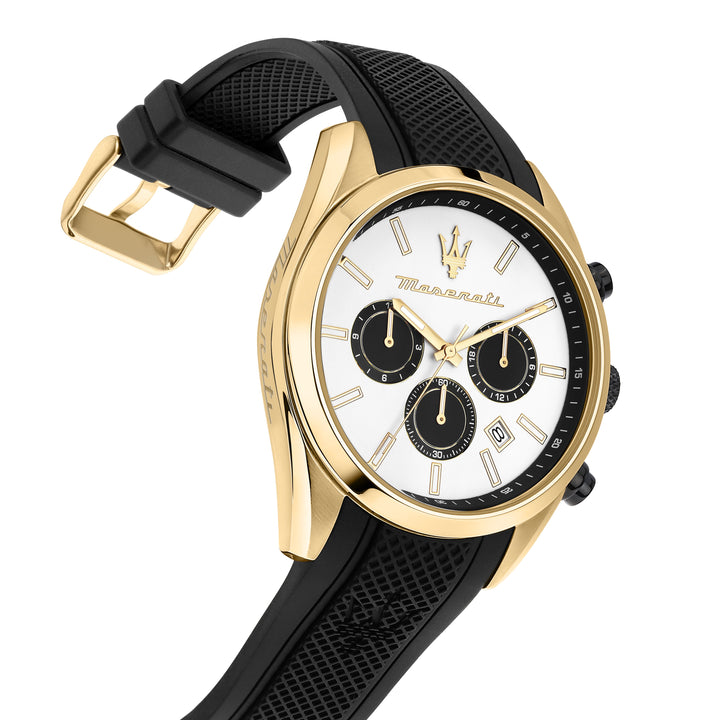 Maserati Attrazione watch R8851151001 - Chronograaf Herenhorloge - 43 MM - Zwart/Goud