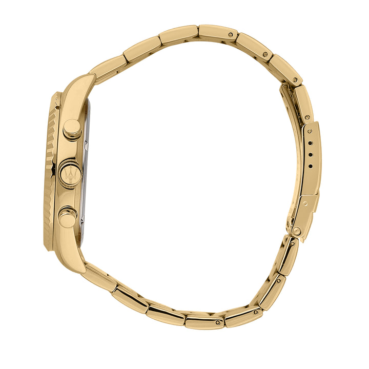 Maserati horloge gouden kast met stalen schakelband