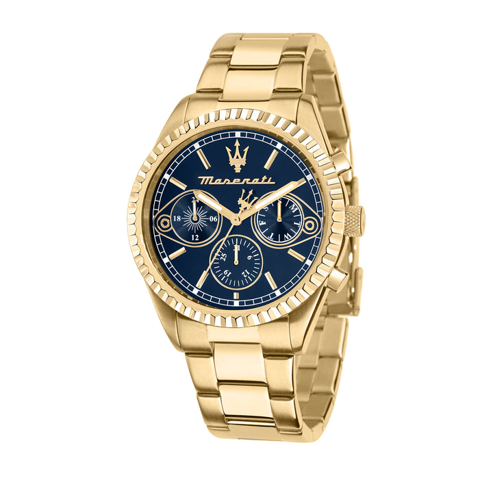Maserati R8853100026 Competizione multifunction horloge goud blauw 43mm