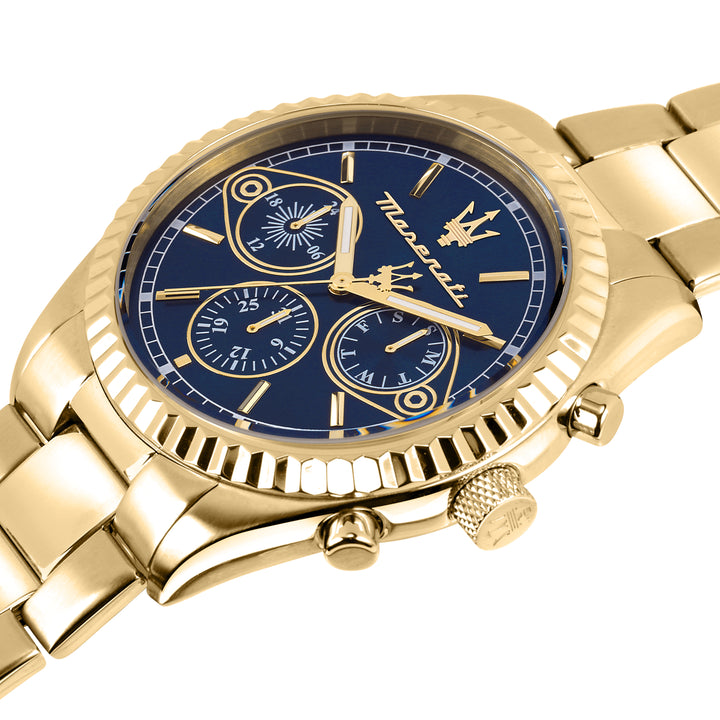 Maserati R8853100026 Competizione Multifunction watch goud blauw 43 mm heren horloge