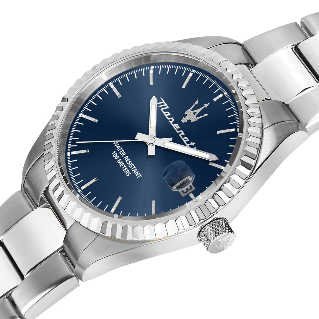 Maserati Competizione R8853100029 - Automatisch Herenhorloge - 43 MM - Zilver/Blauw