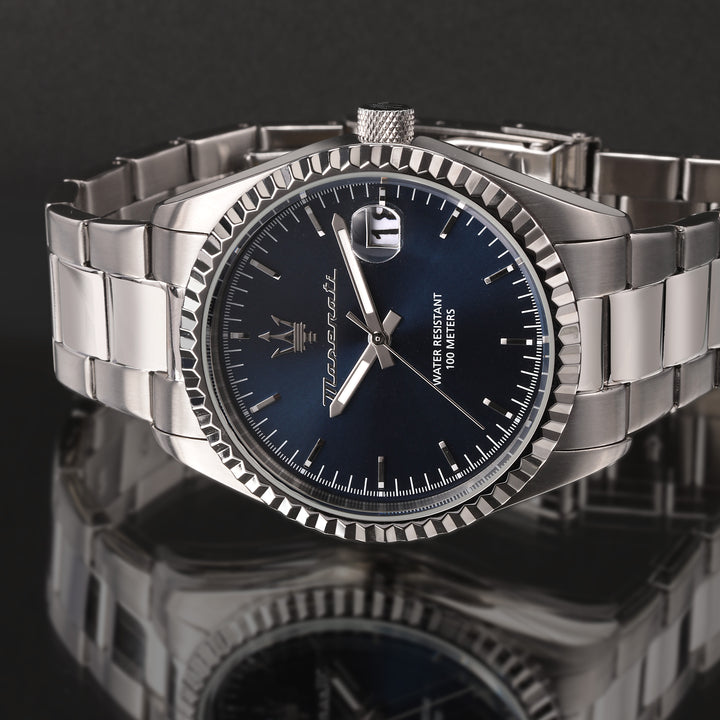 Maserati Competizione R8853100029 - Automatisch Herenhorloge - 43 MM - Zilver/Blauw