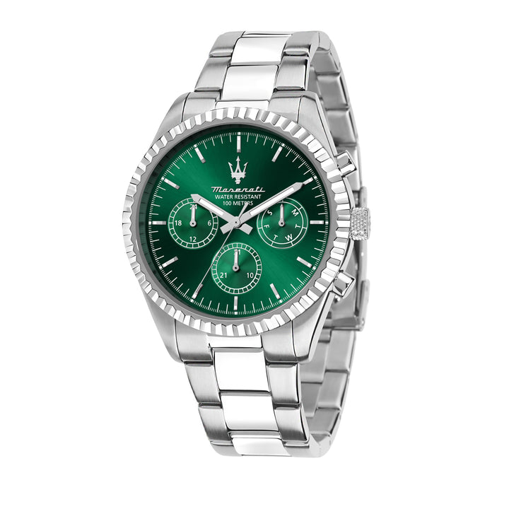 Maserati Competizione R8853100044 - Herenhorloge - 43 MM - Zilver Groen