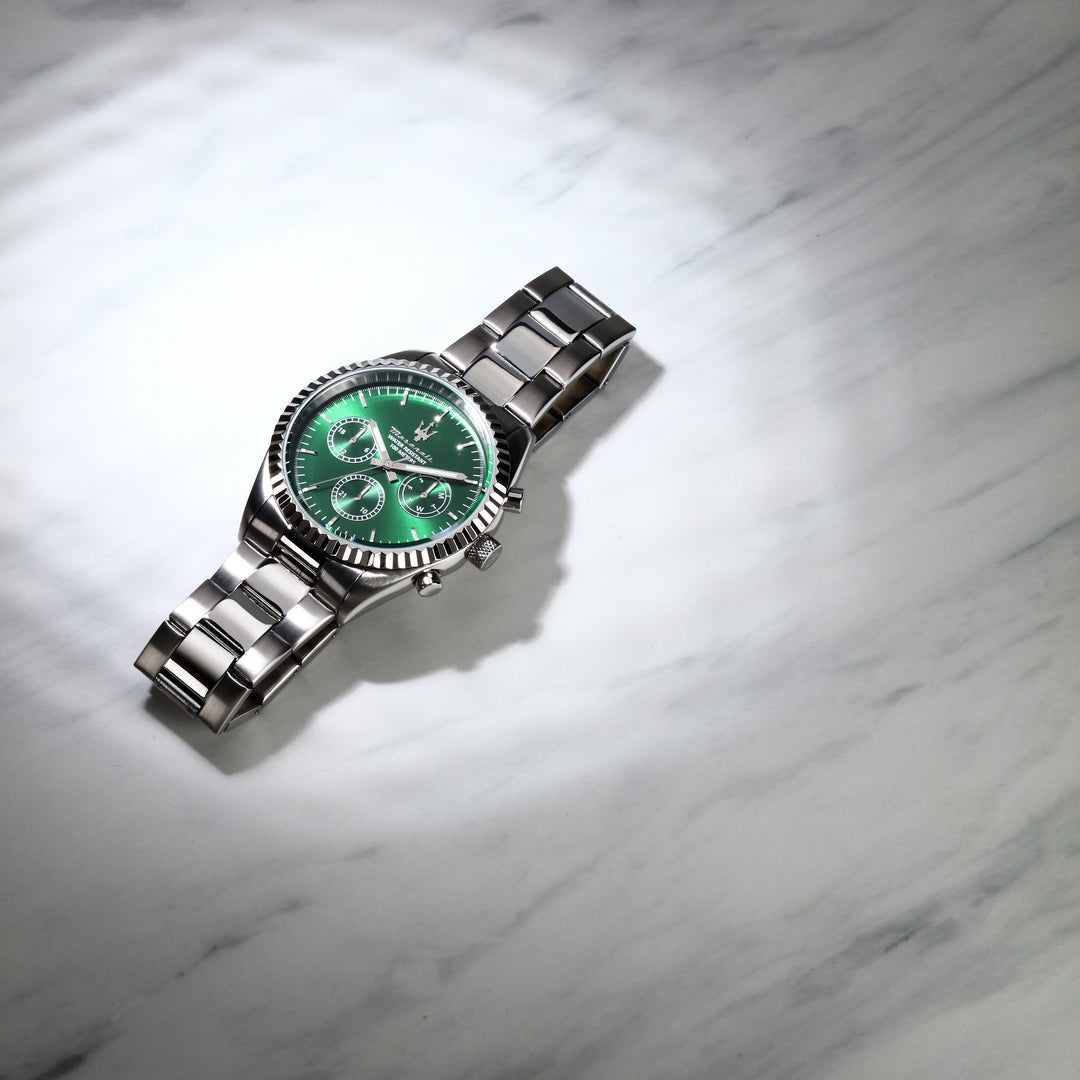 Maserati Competizione R8853100044 - Herenhorloge - 43 MM - Zilver Groen
