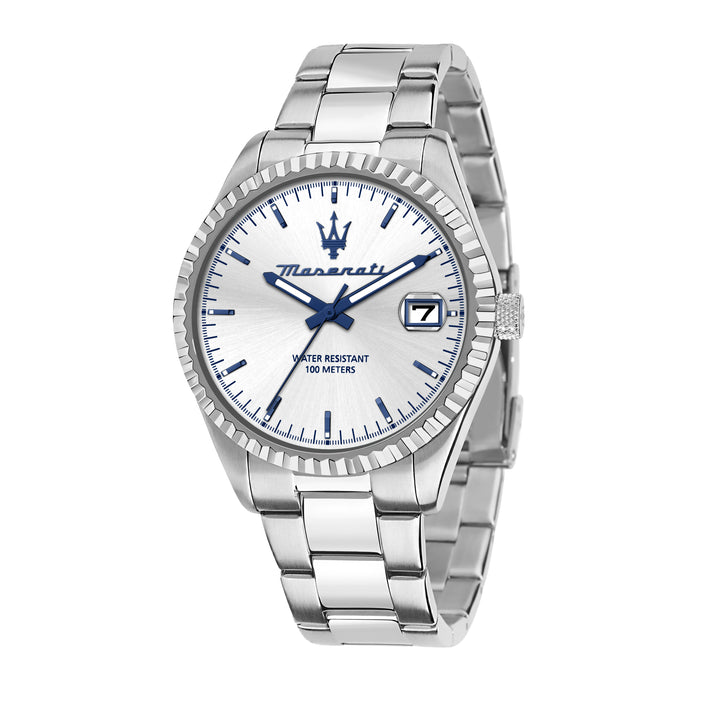 Maserati watch R8853100045 - Competizione - Heren horloge - 43 MM - Zilver / Blauw