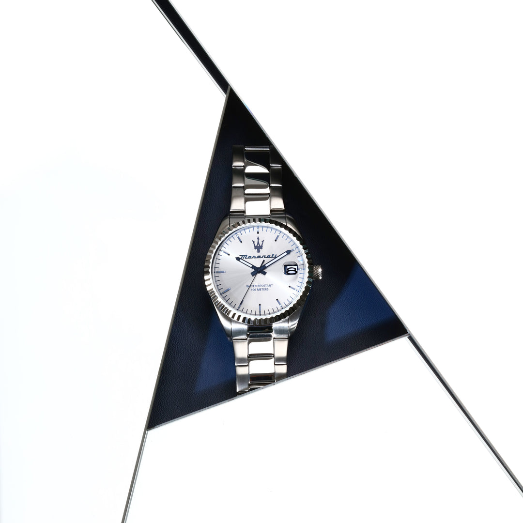 Maserati watch R8853100045 - Competizione - Heren horloge - 43 MM - Zilver / Blauw