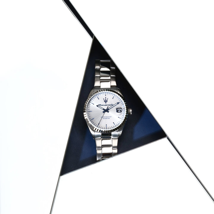 Maserati watch R8853100045 - Competizione - Heren horloge - 43 MM - Zilver / Blauw