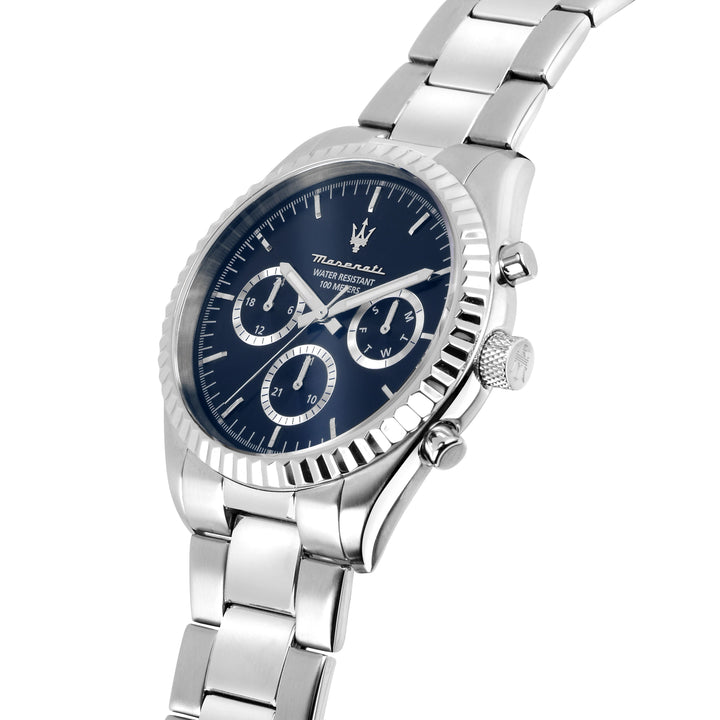 Maserati Competizione watch R8853100047 - Heren horloge + armband giftset - 43 mm - Zilver Blauw