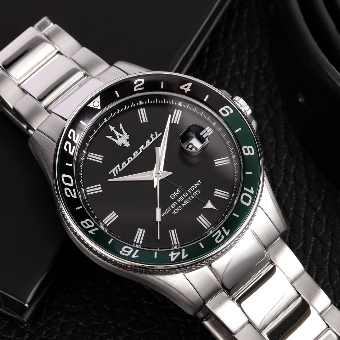 Maserati Sfida watch R8853140005 - Herenhorloge - 44 MM - Zwart/Groen/Zilver