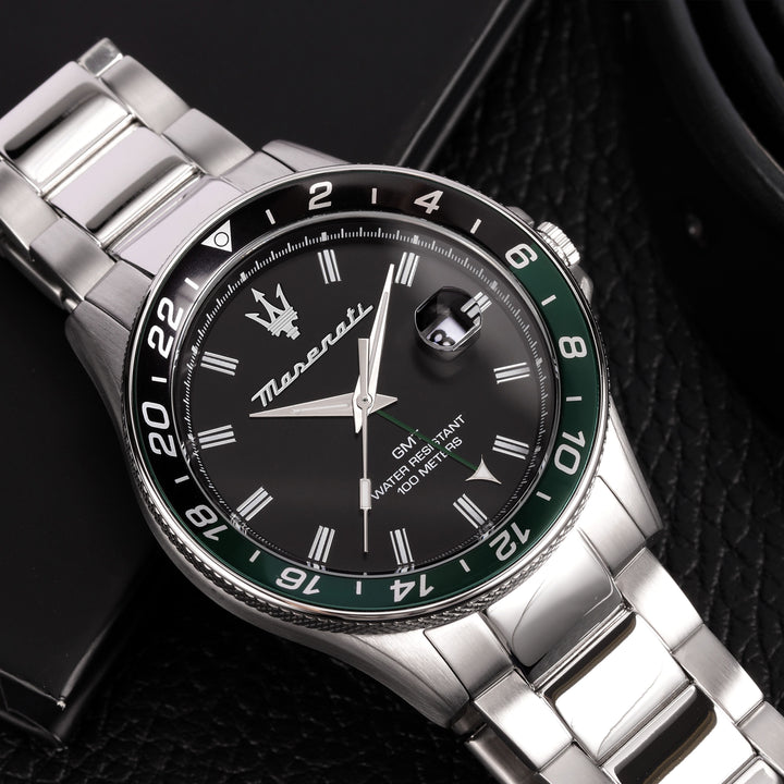 Maserati Sfida watch R8853140005 - Herenhorloge - 44 MM - Zwart/Groen/Zilver