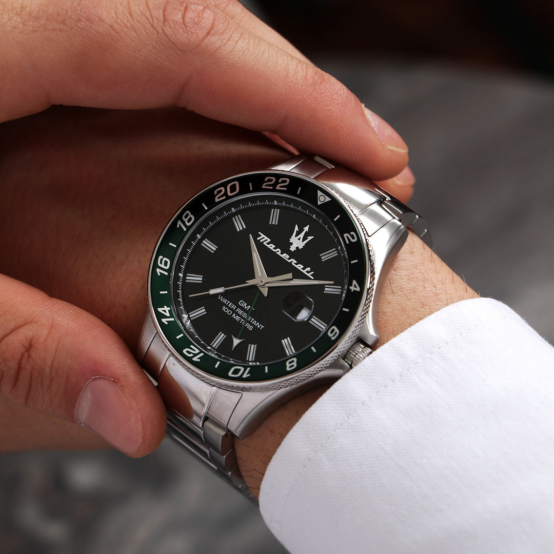 Maserati Sfida watch R8853140005 - Herenhorloge - 44 MM - Zwart/Groen/Zilver
