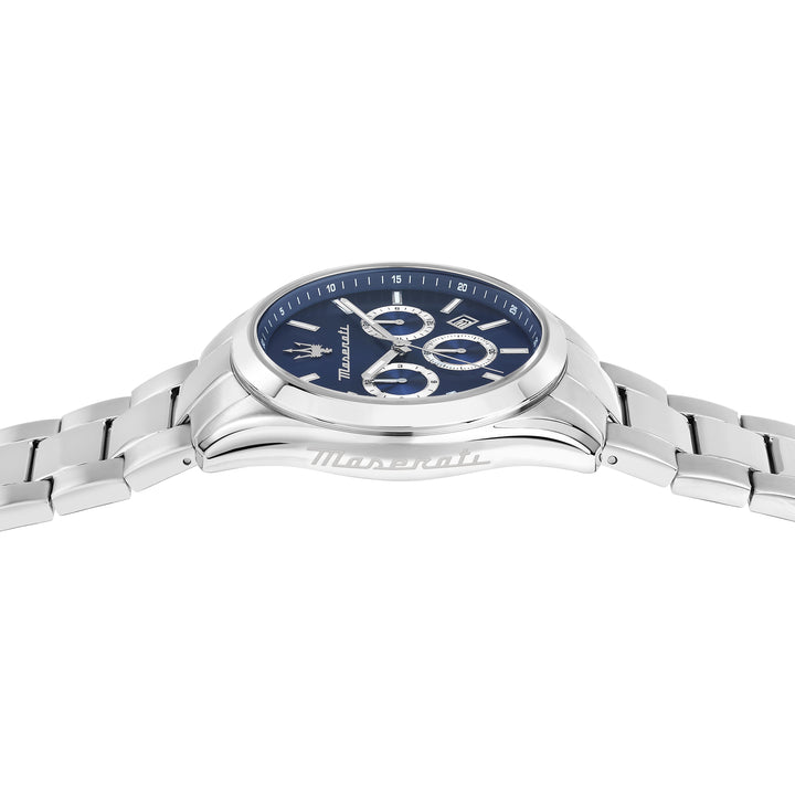 Maserati R8853151005 Heren Horloge – Attrazione Chronograaf Blauw Zilver 43 MM