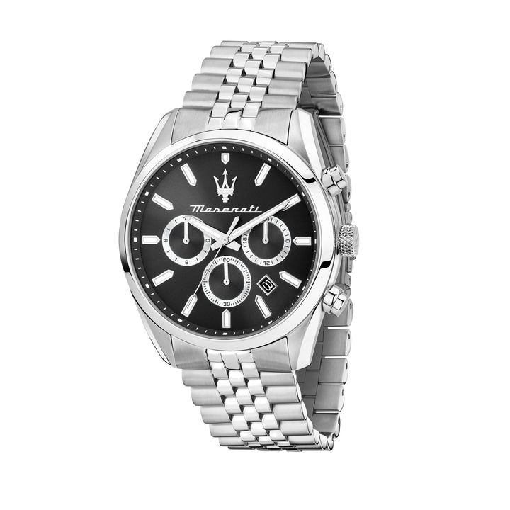Maserati Attrazione watch R8853151022 - Chronograaf Herenhorloge - 43 MM - Zilver/Zwart