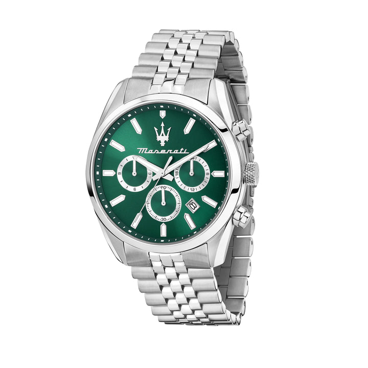 Maserati Attrazione watch R8853151023 - Chronograaf Herenhorloge - 43 MM - Zilver/Groen