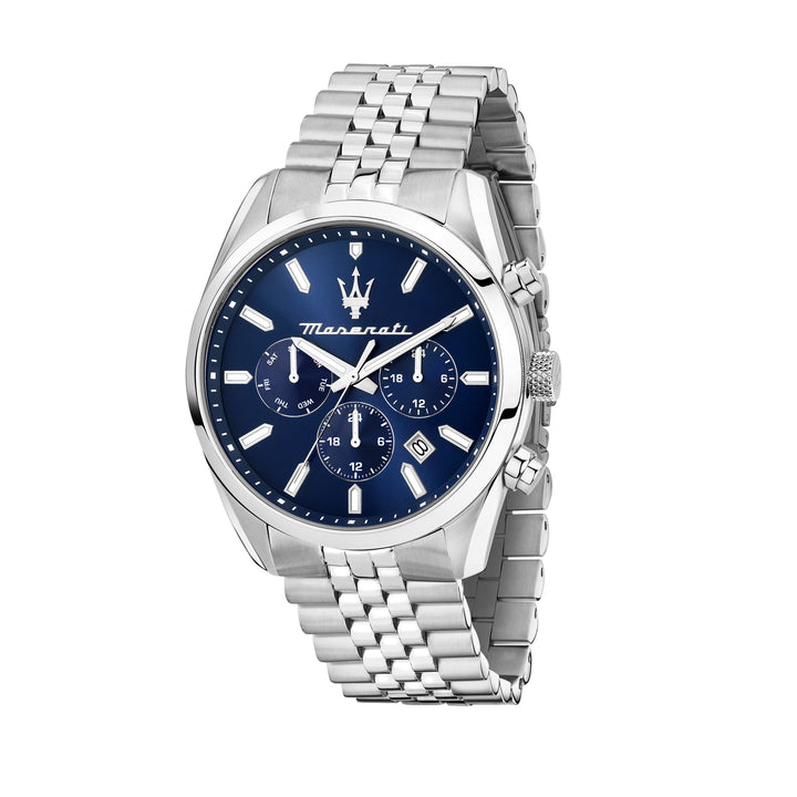 Maserati Attrazione watch R8853151040 - Chronograaf Herenhorloge - 43 MM - Blauw/Zilver