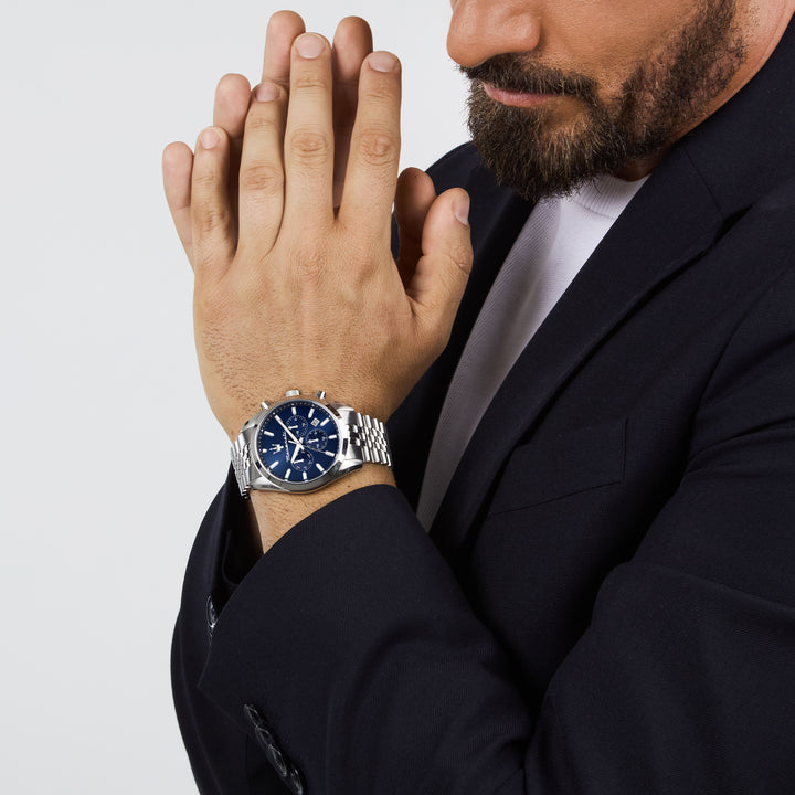 Maserati Attrazione watch R8853151040 - Chronograaf Herenhorloge - 43 MM - Blauw/Zilver