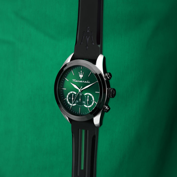Maserati Traguardo watch R8871612043 - Chronograaf Herenhorloge - 45 MM - Zwart Groen