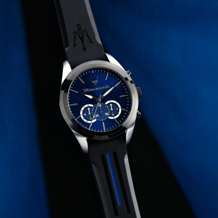 Maserati Traguardo watch R8871612044 - Chronograaf Herenhorloge - 45 MM - Zwart Blauw
