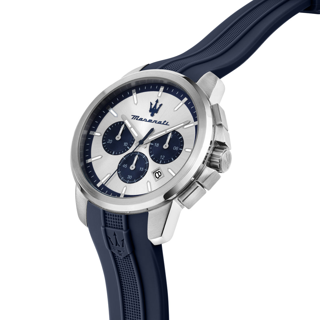 Maserati Successo watch R8871621042 - Chronograaf Herenhorloge - 42 mm - Zilver Blauw