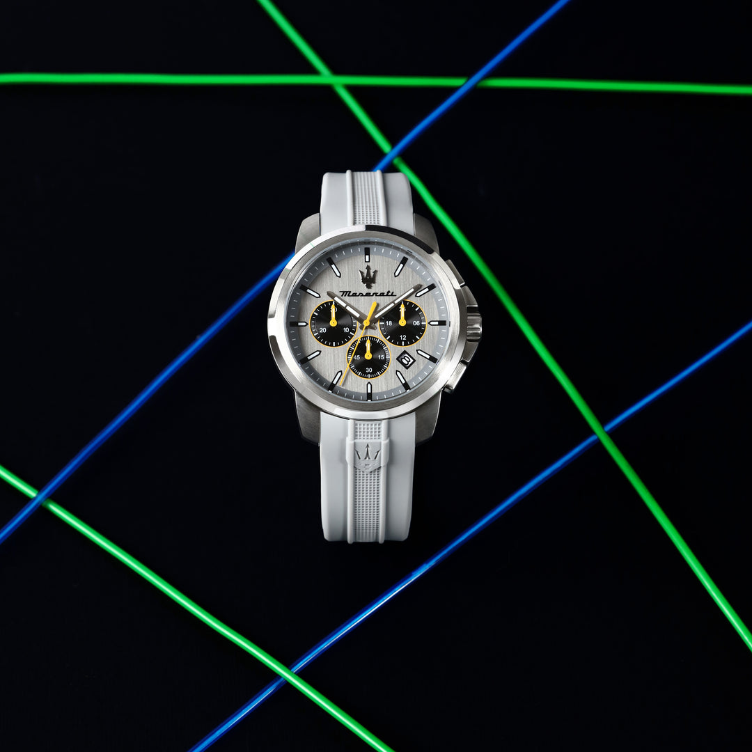 Maserati Successo R8871621043 - Chronograaf Herenhorloge - 42 MM - Grijs Zilver