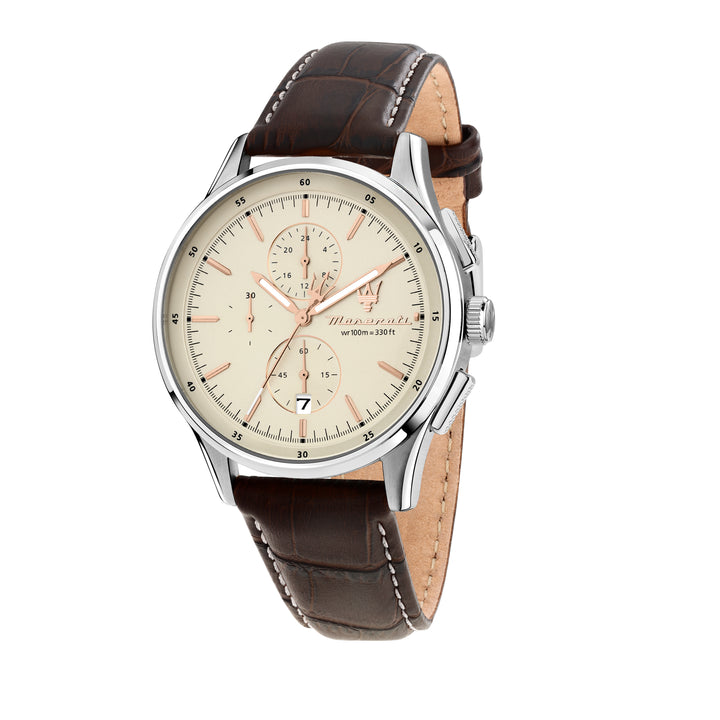 Maserati Sorpasso watch R8871624010 - Chronograaf Herenhorloge - Beige/Rosegoud - 43 MM