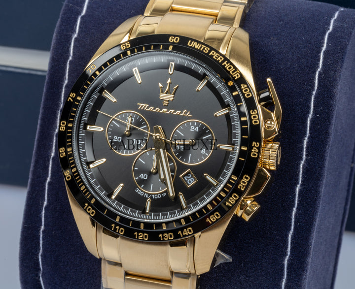 Maserati watch Traguardo R8873612041 - Chronograaf Herenhorloge - 45 MM - Goud/Zwart