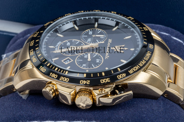 Maserati watch Traguardo R8873612041 - Chronograaf Herenhorloge - 45 MM - Goud/Zwart