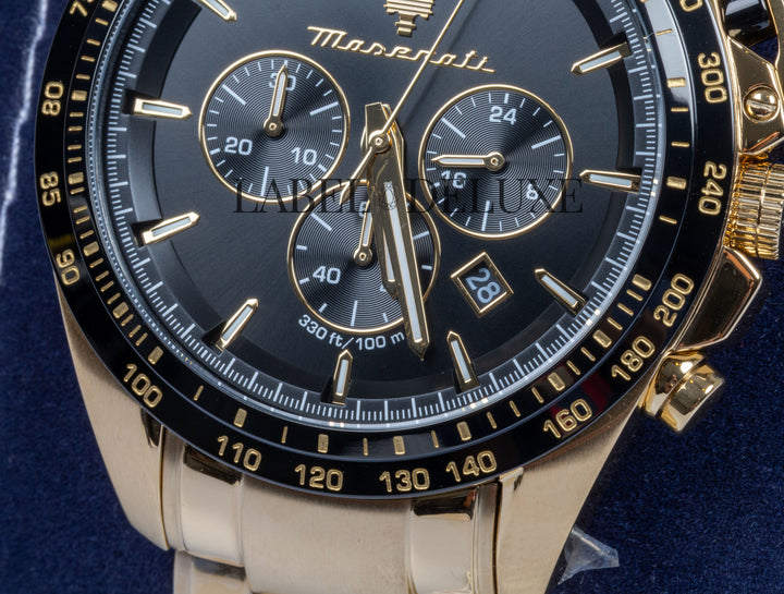 Maserati watch Traguardo R8873612041 - Chronograaf Herenhorloge - 45 MM - Goud/Zwart