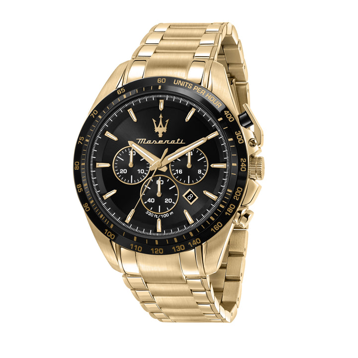 Maserati watch Traguardo R8873612041 - Chronograaf Herenhorloge - 45 MM - Goud/Zwart