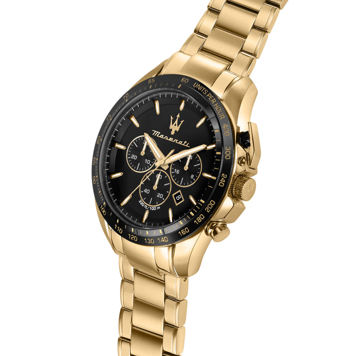 Maserati watch Traguardo R8873612041 - Chronograaf Herenhorloge - 45 MM - Goud/Zwart