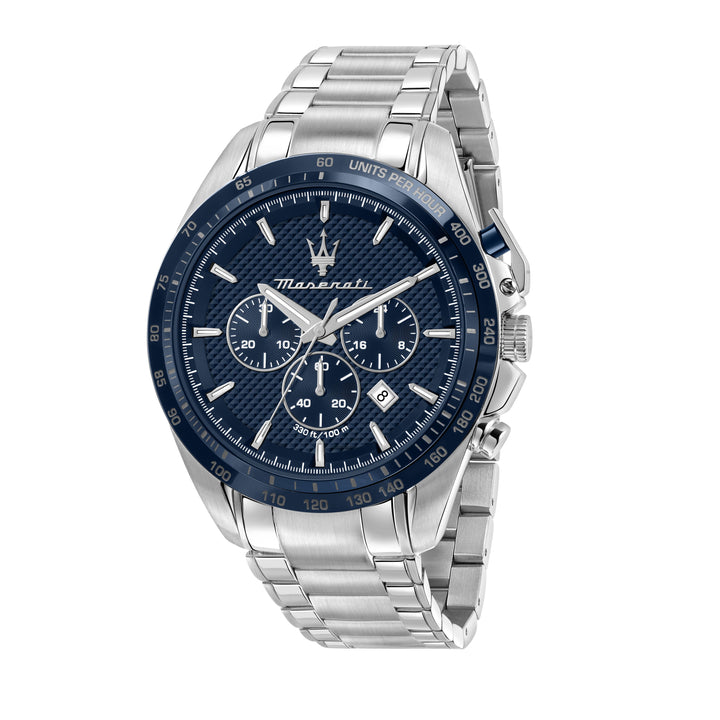 Maserati Traguardo R8873612043 - Chronograaf Herenhorloge - 45 MM - Zilver Blauw