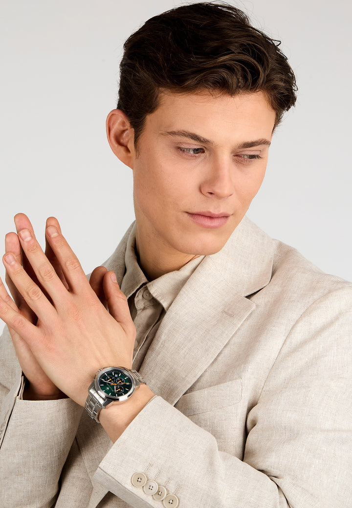 Successo R8873621043 - Chronograaf Herenhorloge - Groen Zilverkleurig