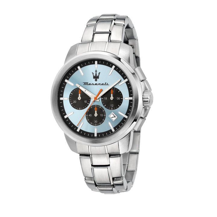 Maserati Successo watch R8873621044 - Chronograaf Herenhorloge - 42 MM - Zilver Lichtblauw