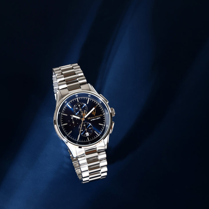 Maserati Sorpasso watch R8873624004 - Chronograaf Herenhorloge - 42 mm - Zilver/Blauw