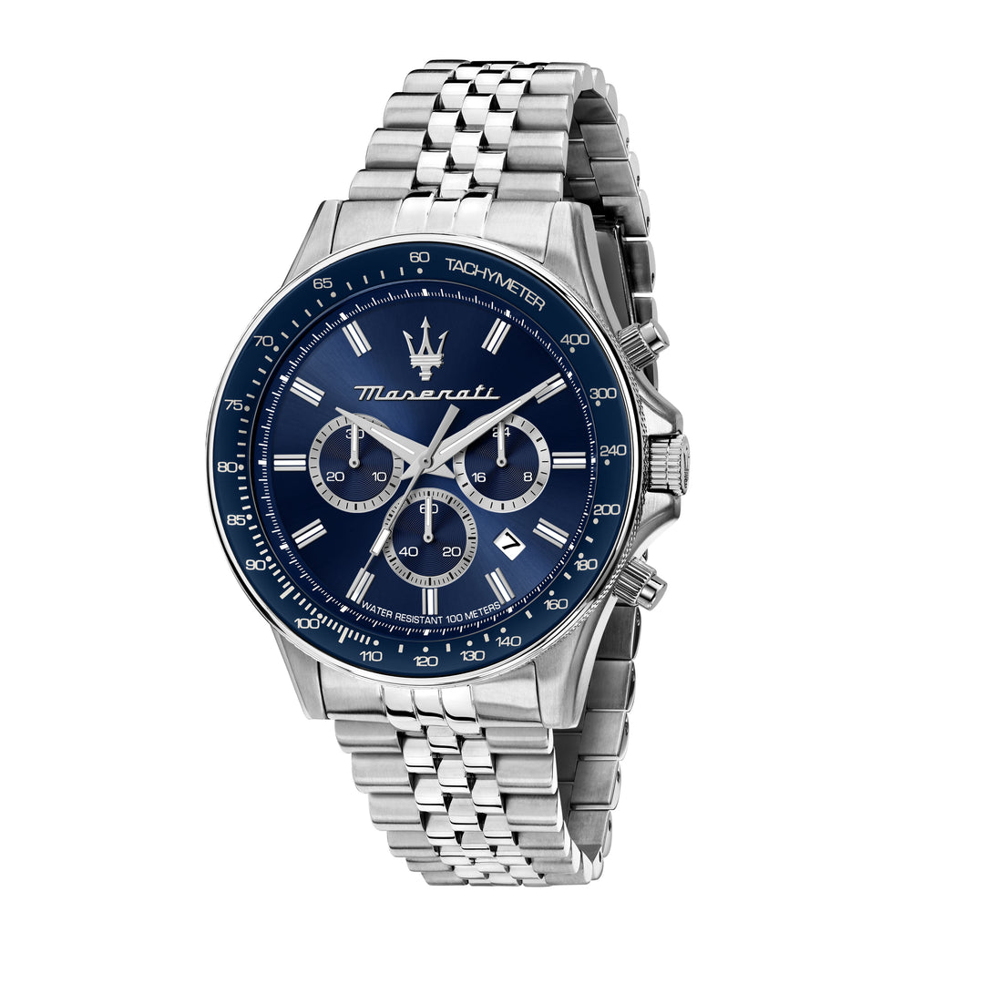 Maserati Sfida watch R8873640025 - Chronograaf Herenhorloge - 44mm - Zilver/Blauw