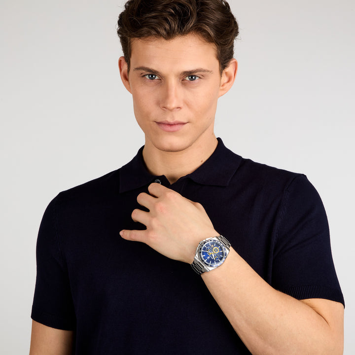 Maserati Velocita R8873652001 - Chronograaf Herenhorloge - 43 MM - Blauw Geel Zilverkleurig